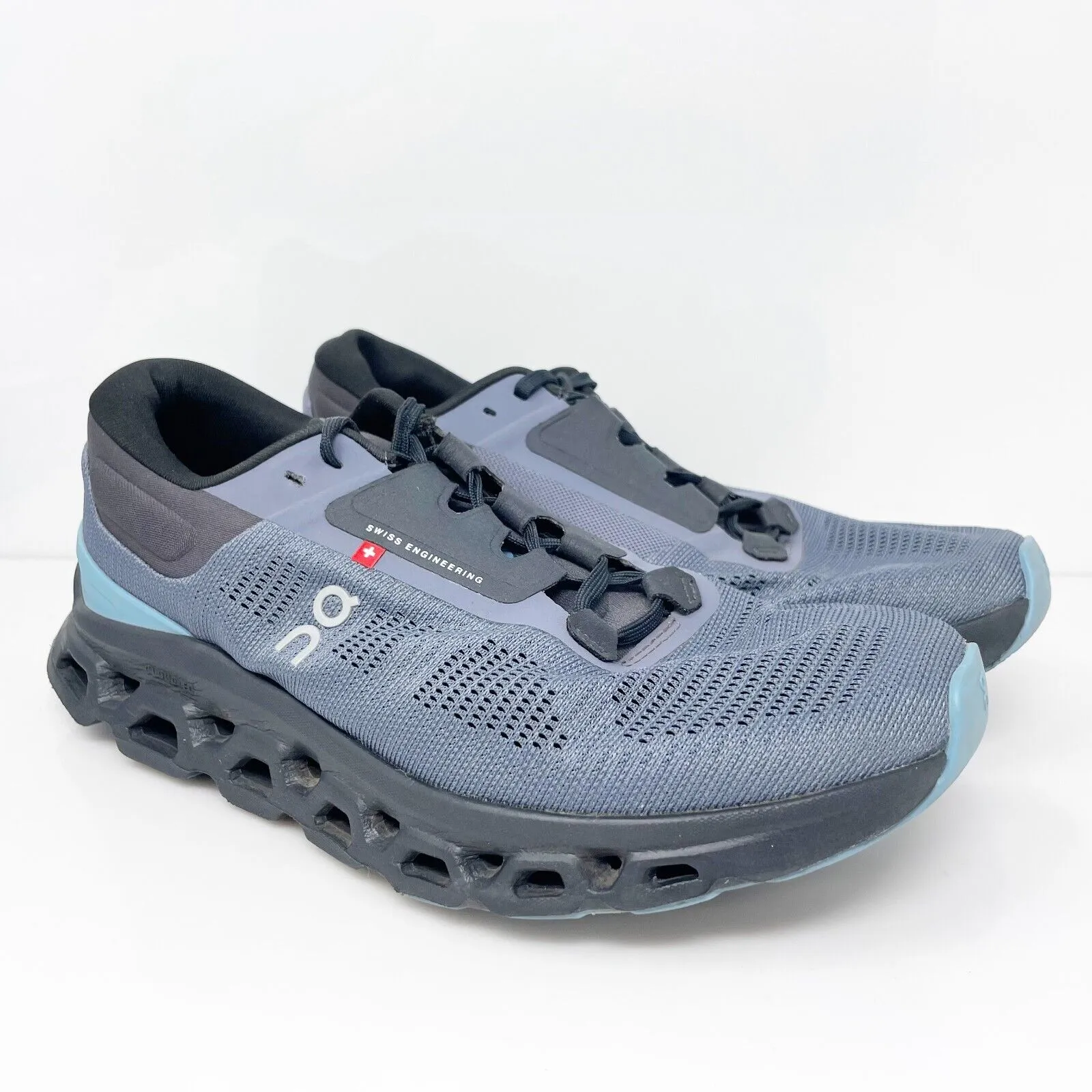 On Mens Cloudstratus 3 Blue Running Shoes Sneakers Size 8