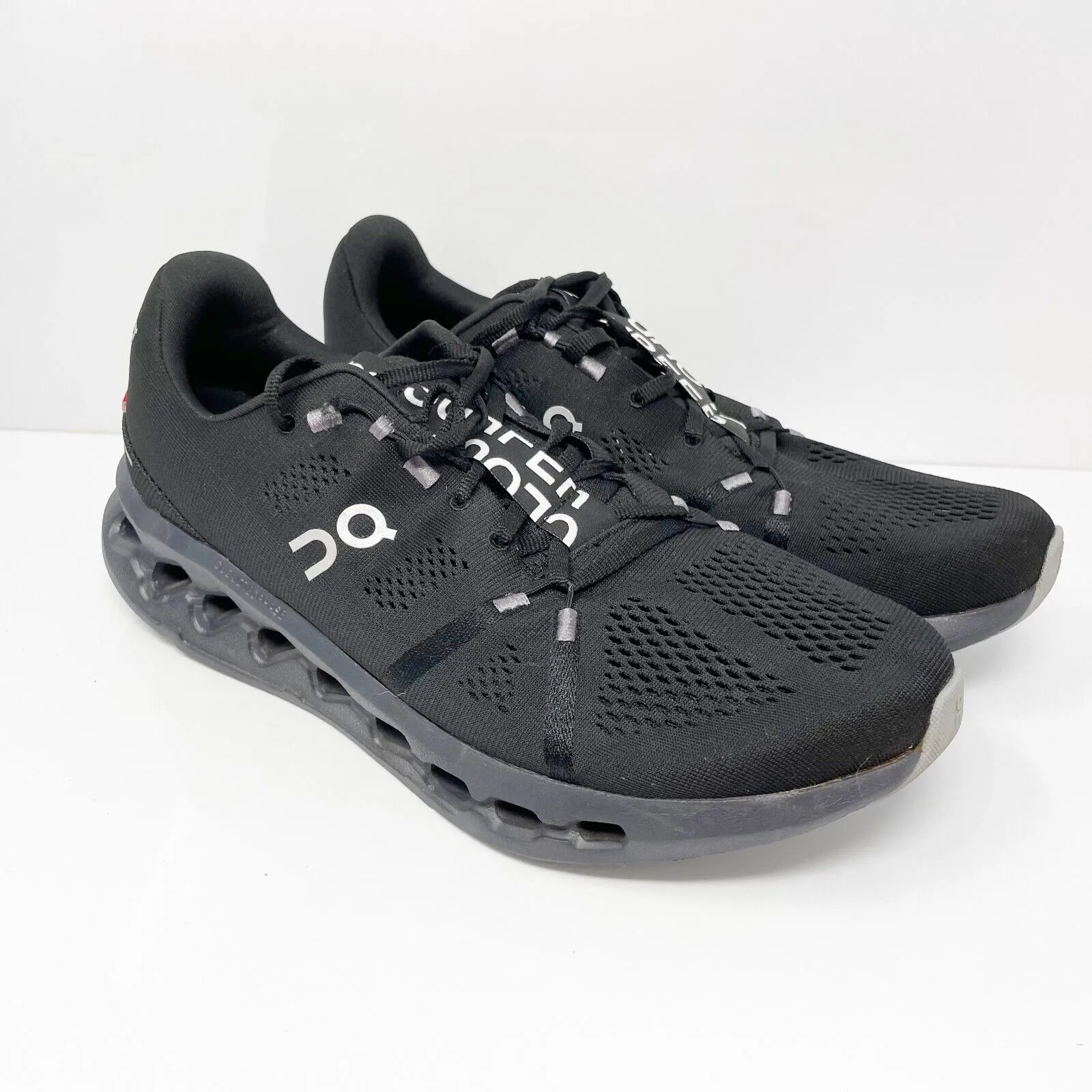 On Mens Cloudsurfer Black Running Shoes Sneakers Size 11.5