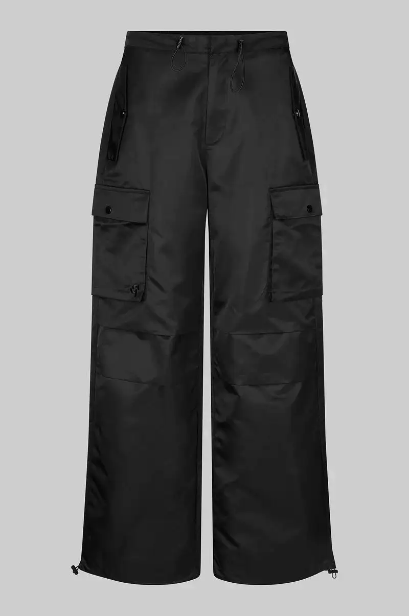 Oval Square Shine Pants - Black