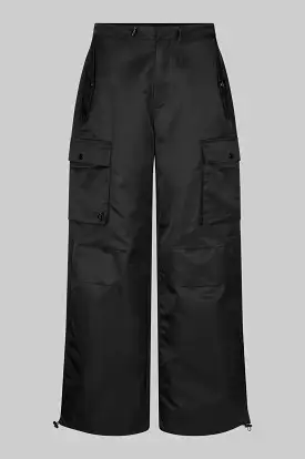 Oval Square Shine Pants - Black