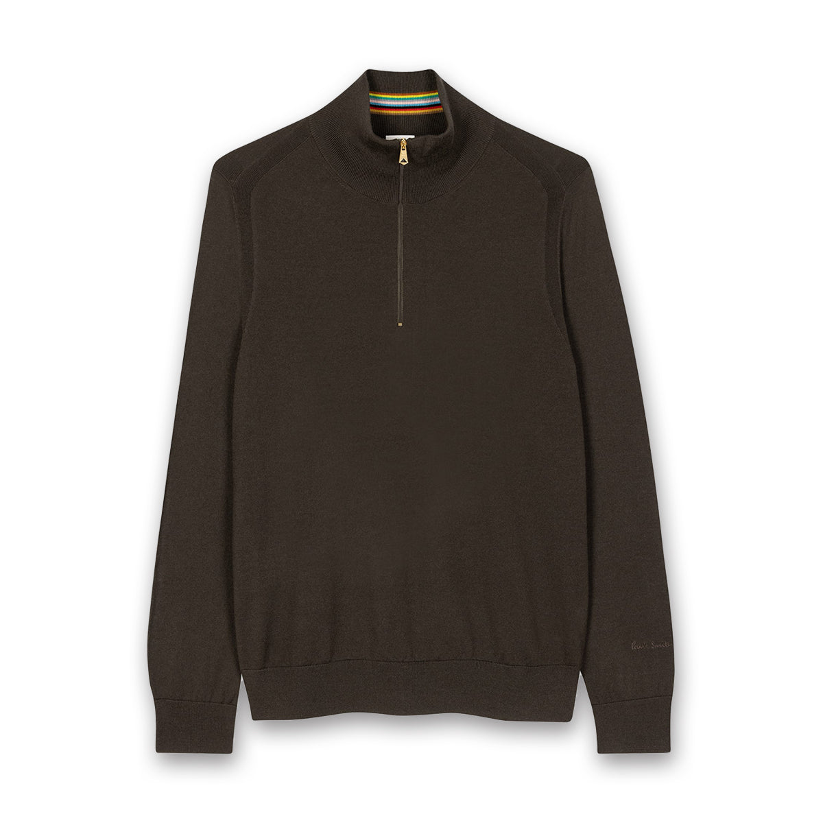 Paul Smith - Merino Wool Half Zip Sweater in Dark Green