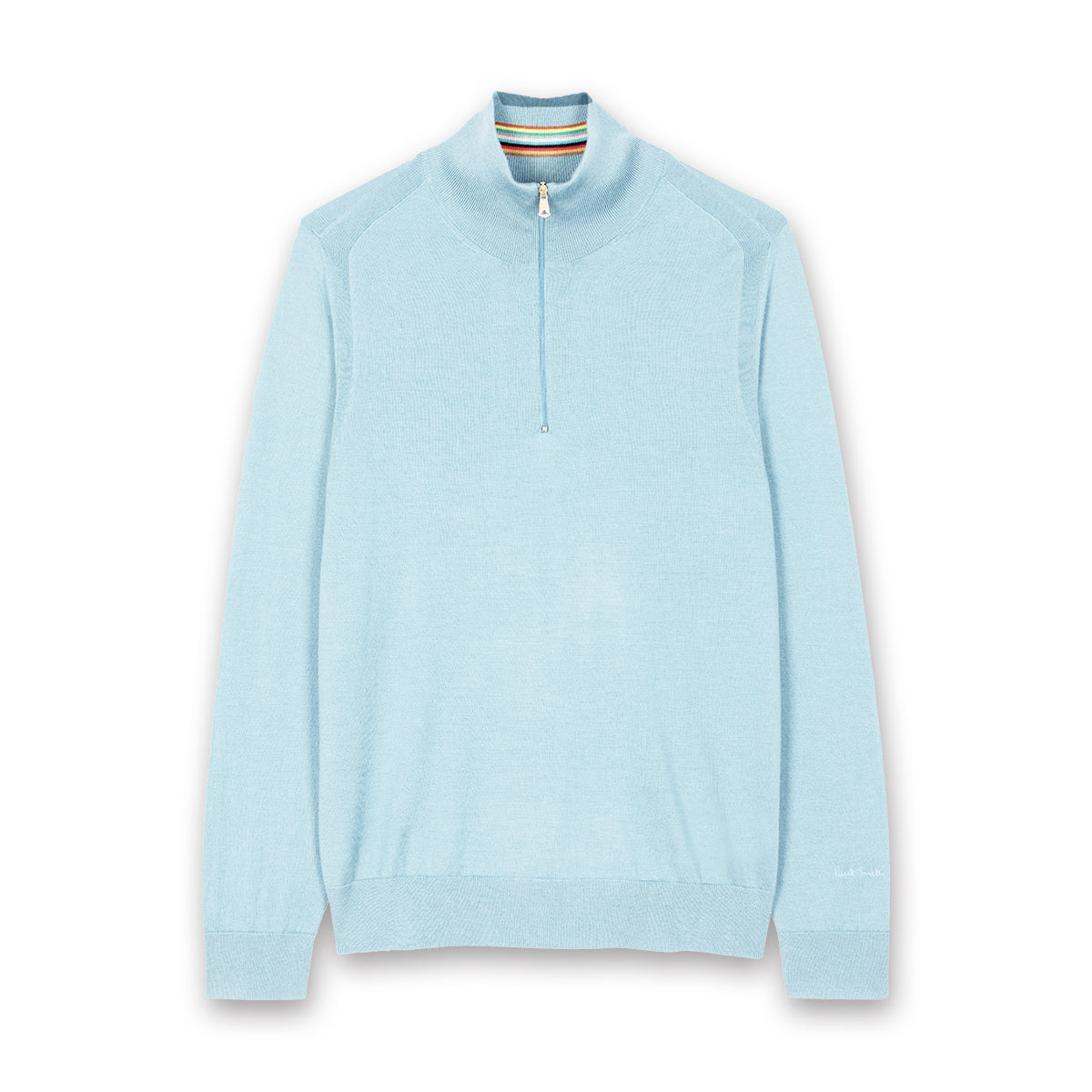 Paul Smith - Merino Wool Half Zip Sweater in Pale Blue