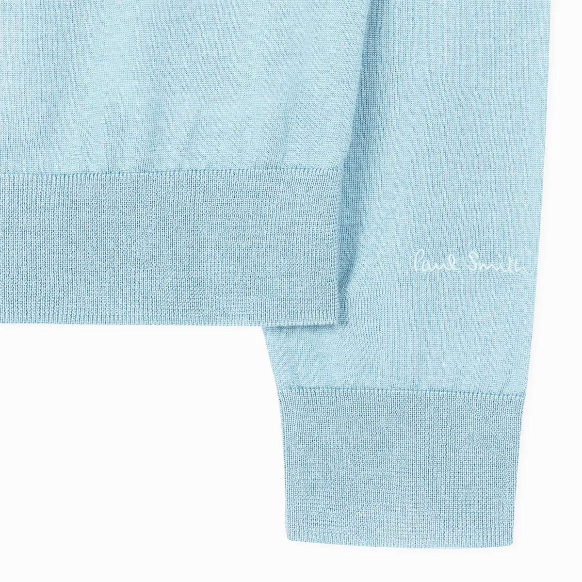 Paul Smith - Merino Wool Half Zip Sweater in Pale Blue