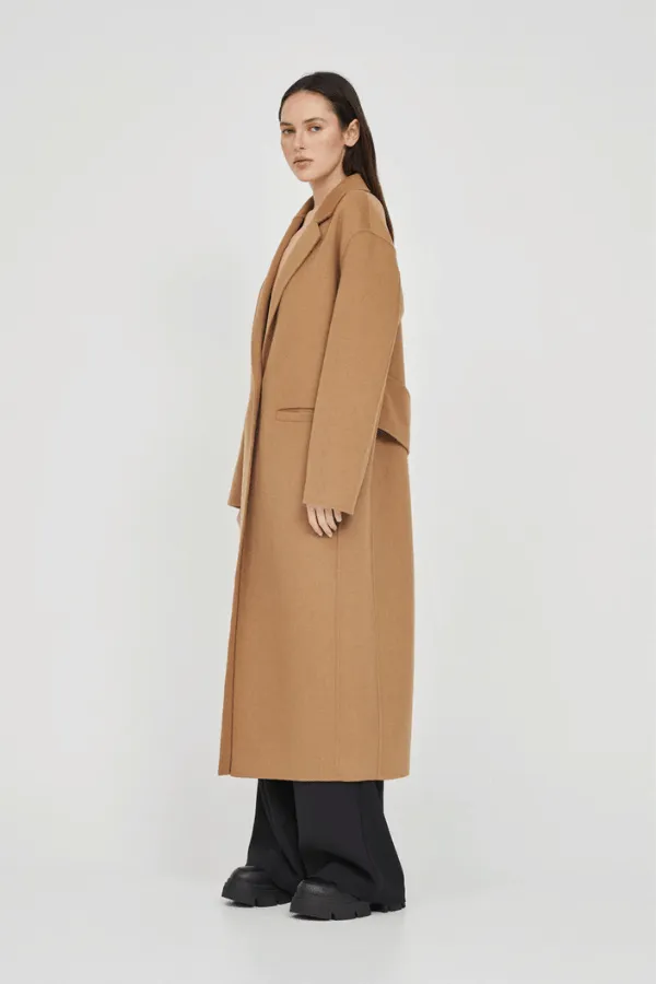 Pearson Double Faced Wool Coat Camel