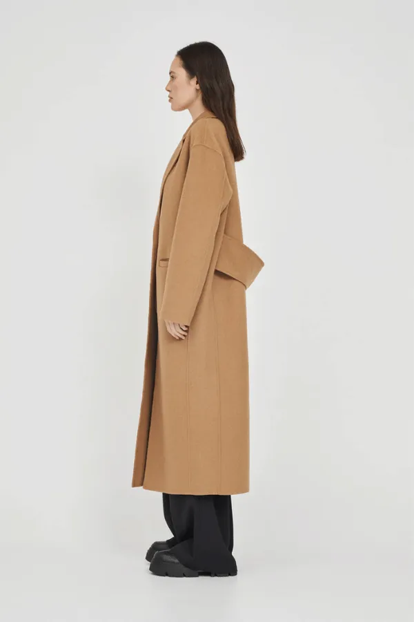 Pearson Double Faced Wool Coat Camel