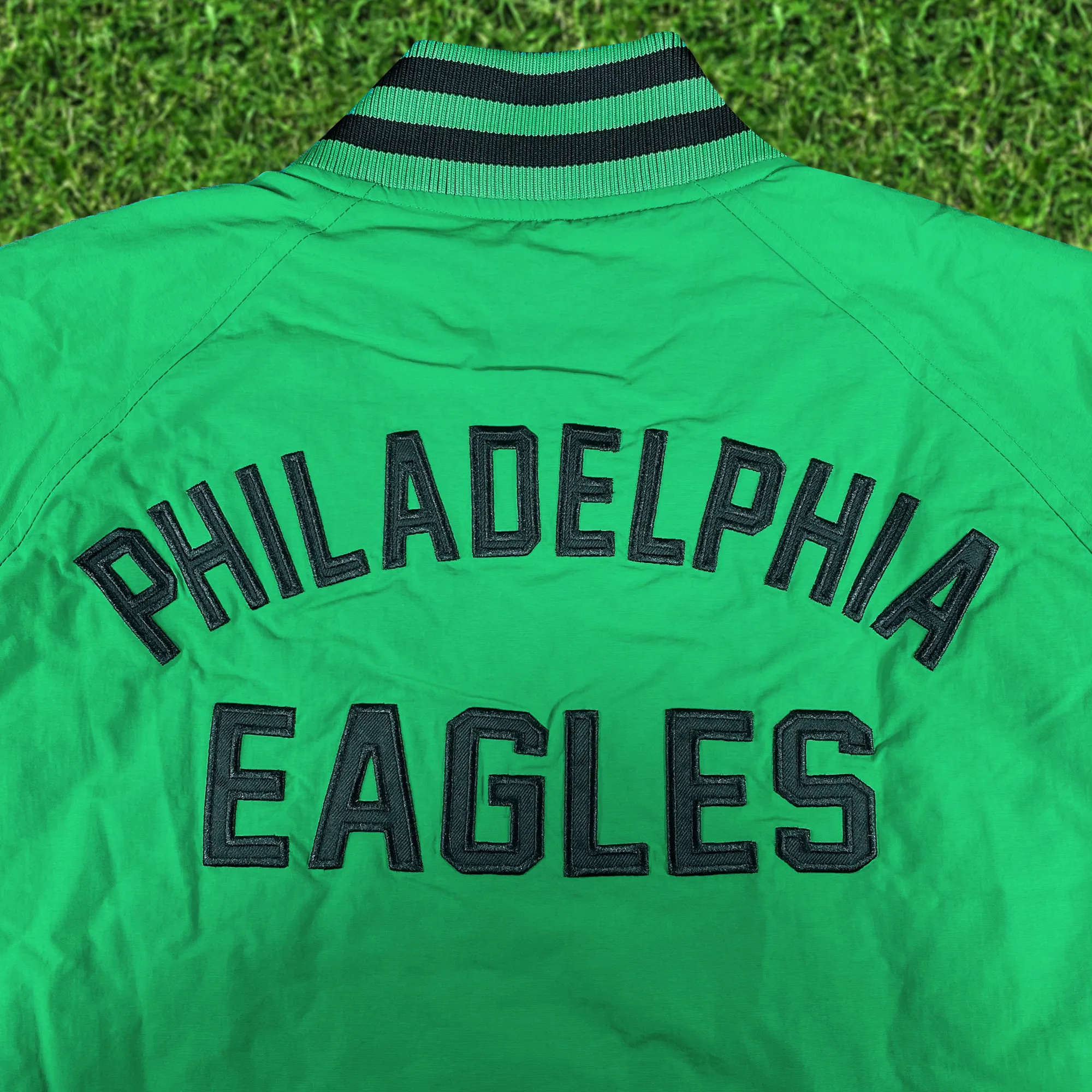 Philadelphia Eagles Throwback Men’s Vintage Varsity Jacket | Kelly Green