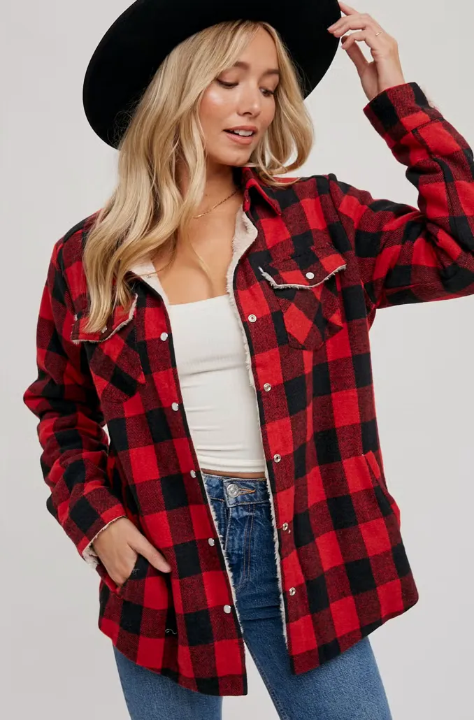 Plaid Sherpa Jacket