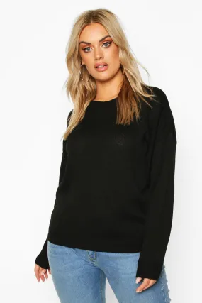 Plus Boxy Crew Neck Sweater