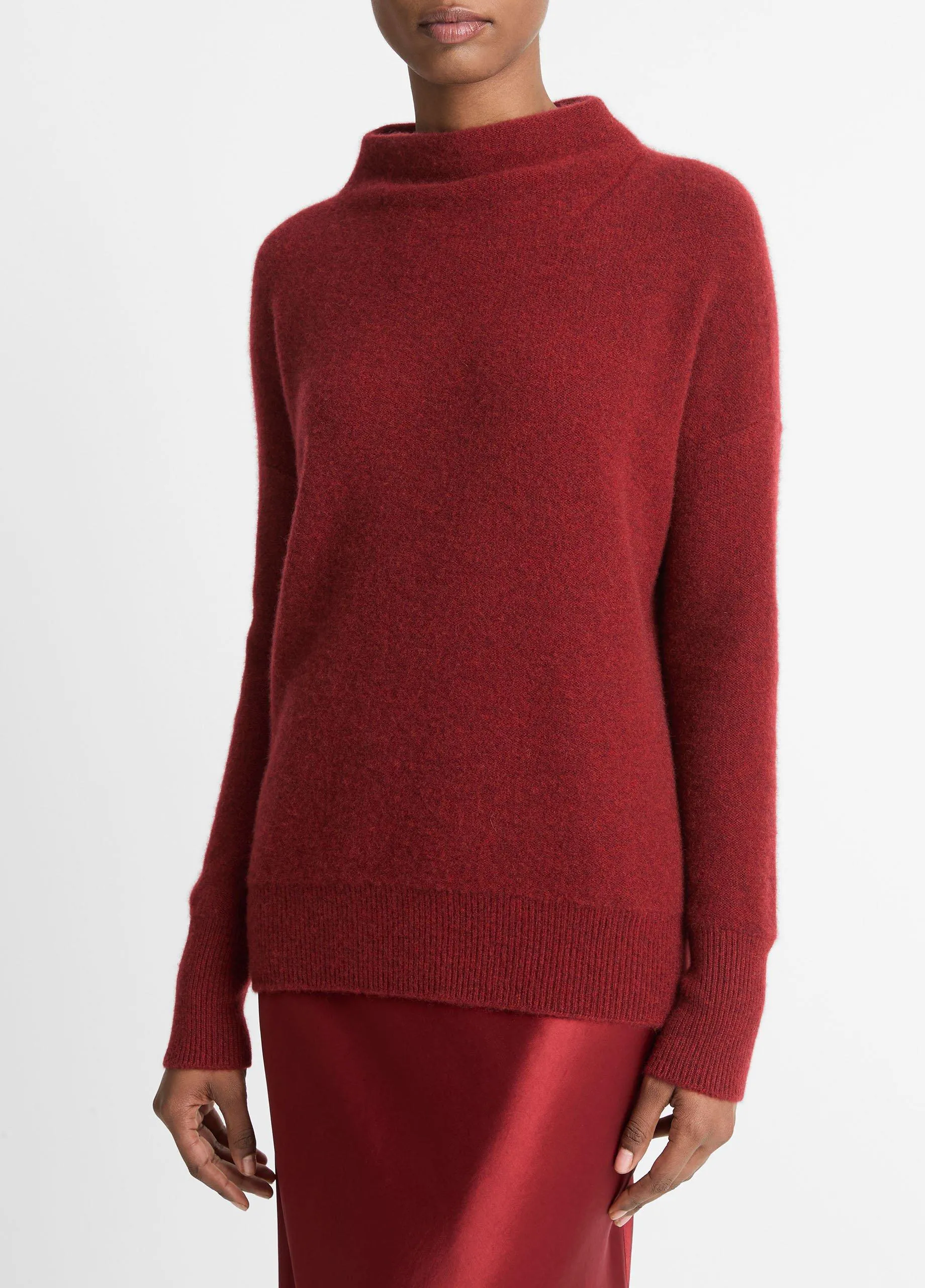 Plush Cashmere Funnel Neck Sweater