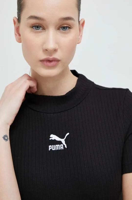 Puma bodysuit CLASSICS women's black color