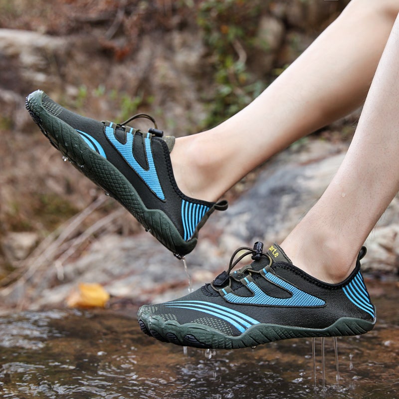 Quick Dry Breathable Beach Hiking Green Aqua Men's Shoes with Elastic Band