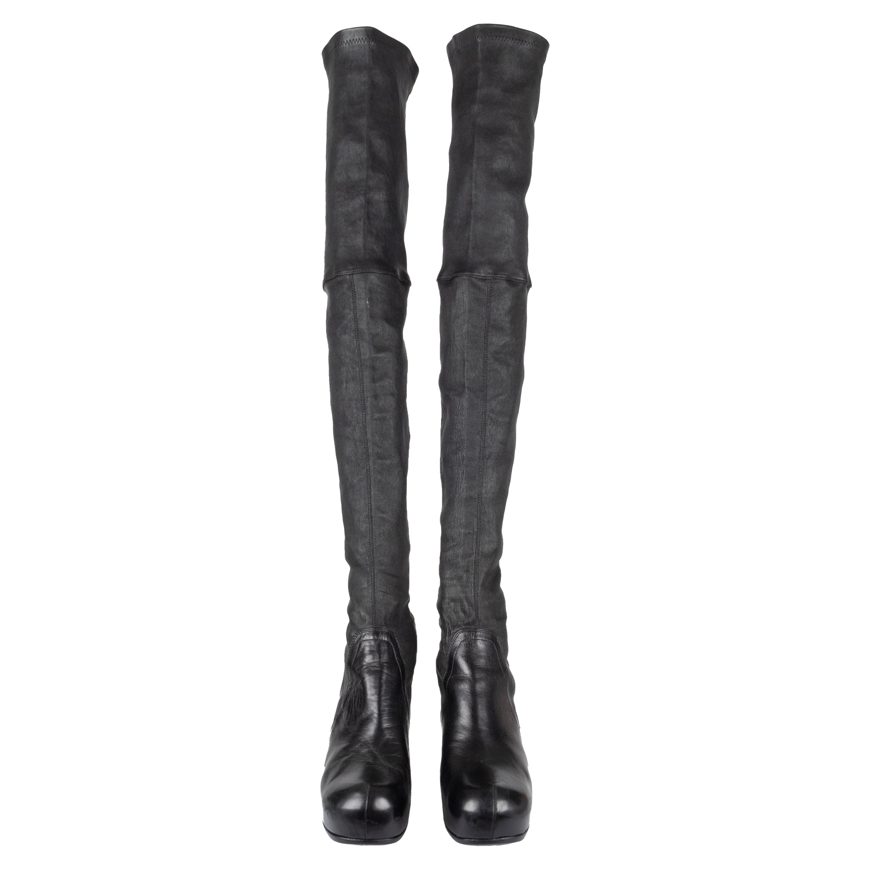 Rick Owens Thigh-high Stretch Boots - '20s