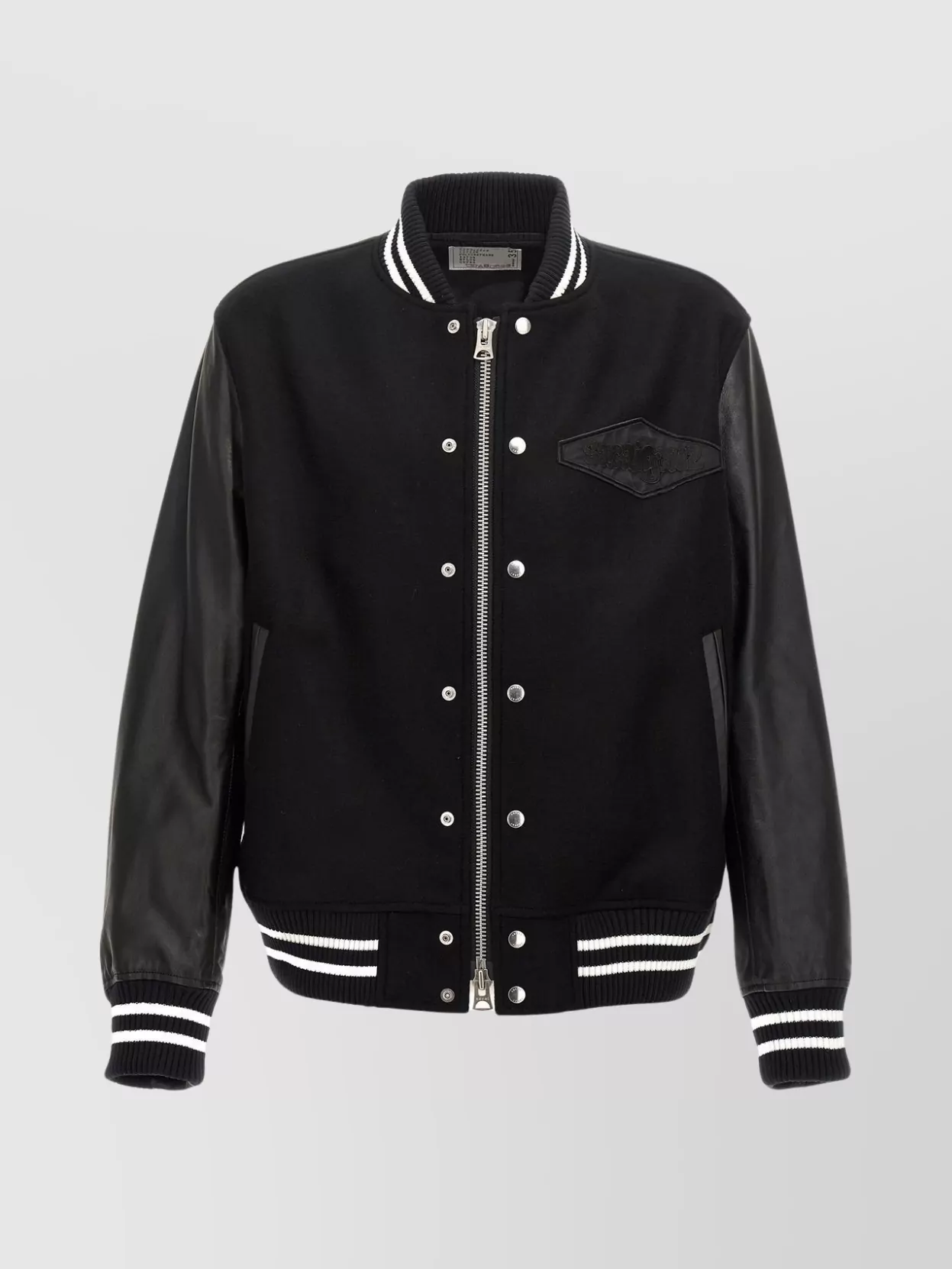 Sacai   'gonz' bomber jacket leather sleeves