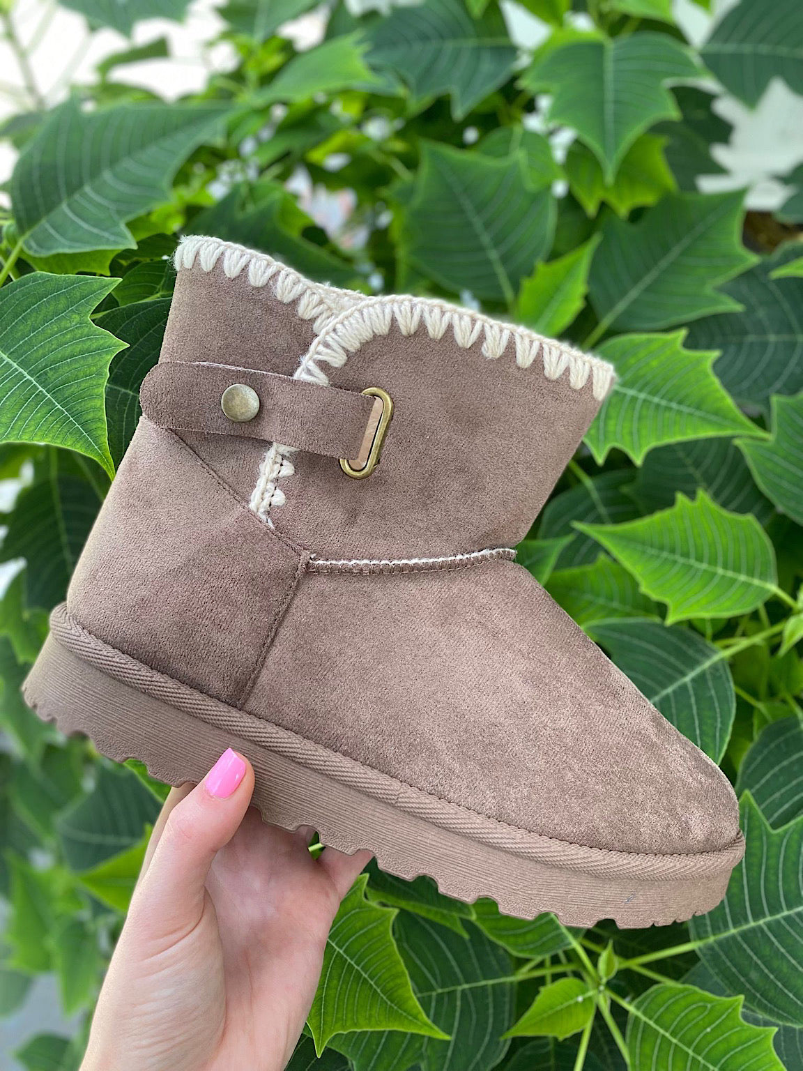 Short Faux Suede Snug Boots