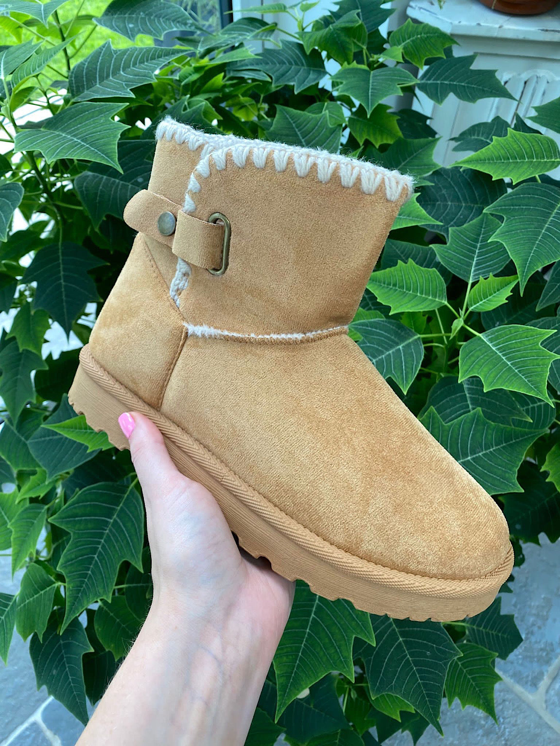 Short Faux Suede Snug Boots