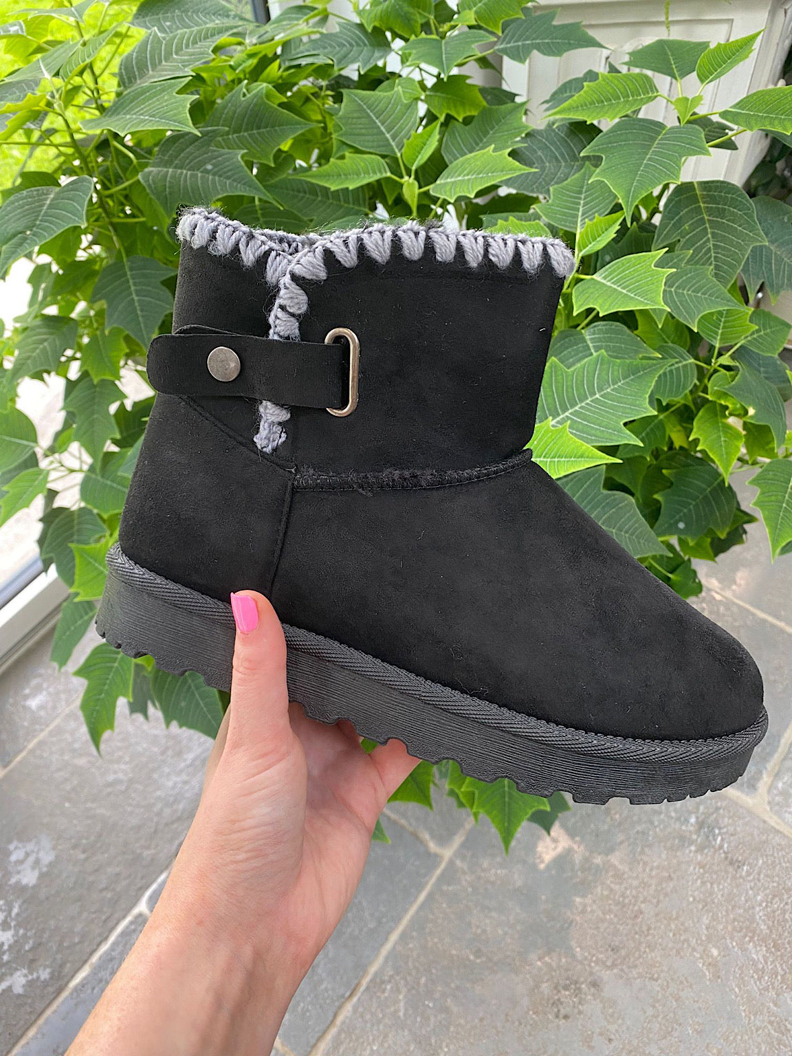 Short Faux Suede Snug Boots