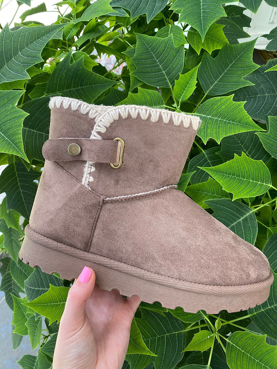 Short Faux Suede Snug Boots