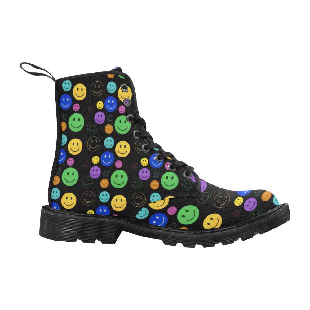 Smiley Face Women's Black Boots