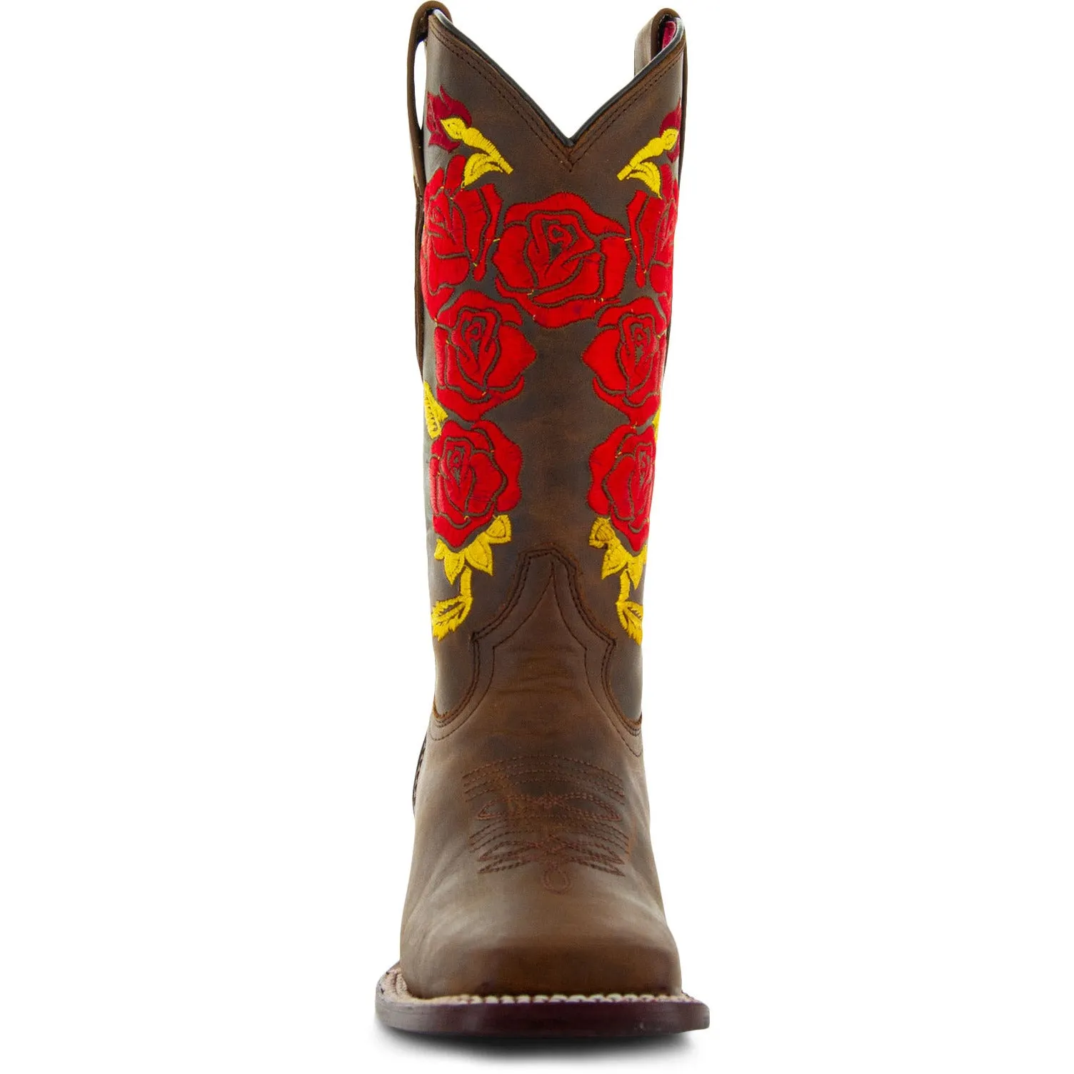 Soto Boots Women's Rose Embroidery Square Toe Cowgirl Boots M9006