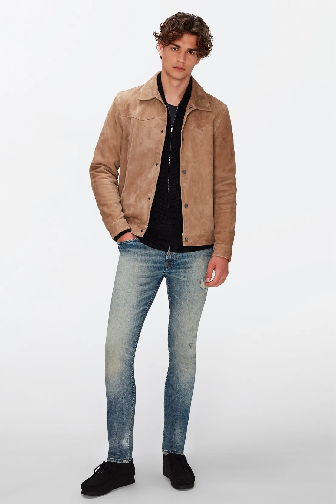 SUEDE WESTERN JACKET LEATHER BAMBOO