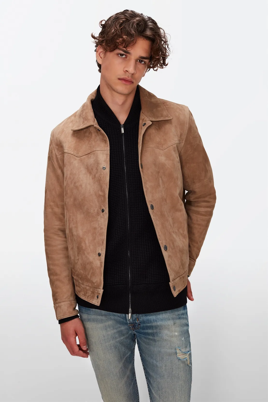 SUEDE WESTERN JACKET LEATHER BAMBOO