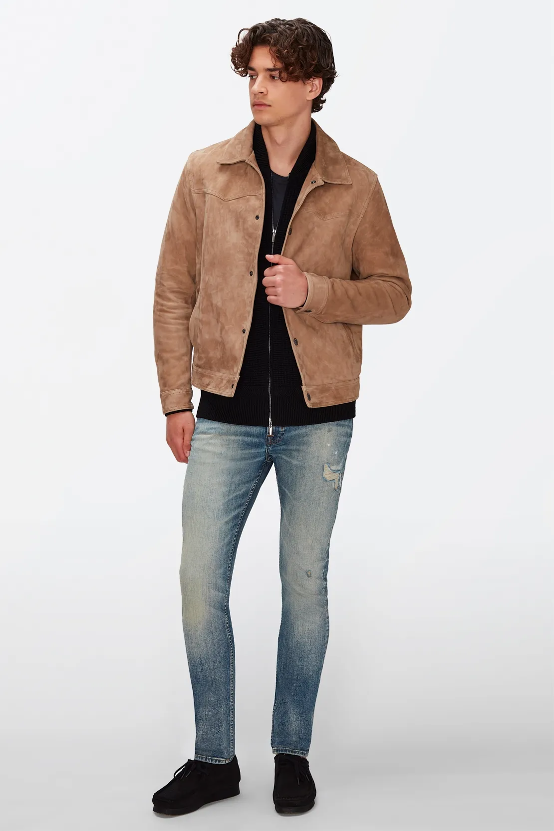 SUEDE WESTERN JACKET LEATHER BAMBOO