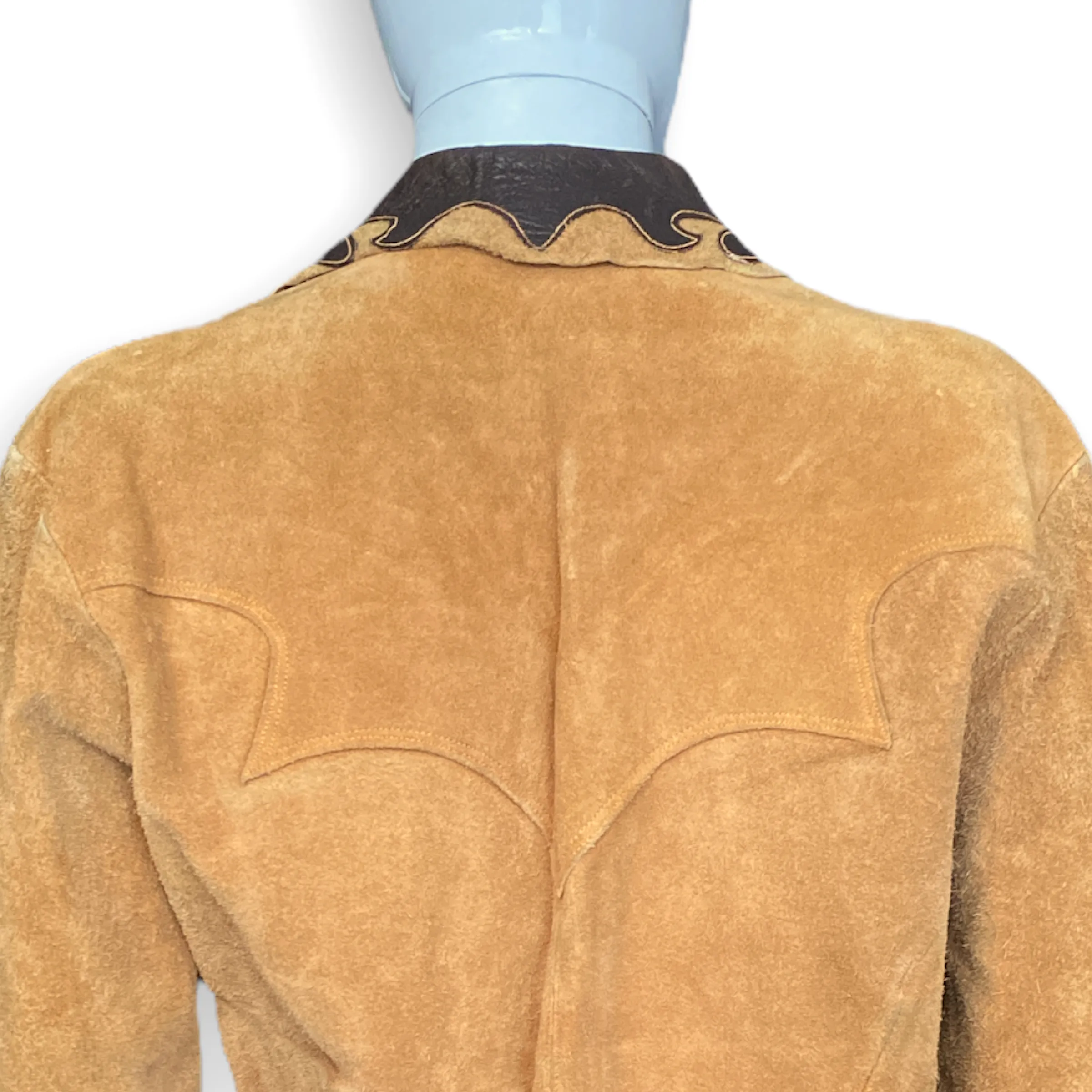 Suede Western Jacket Leather Trim