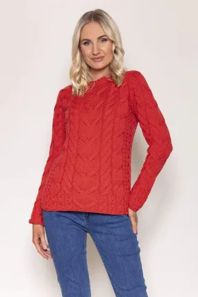 Super Soft Raglan Sweater in Red