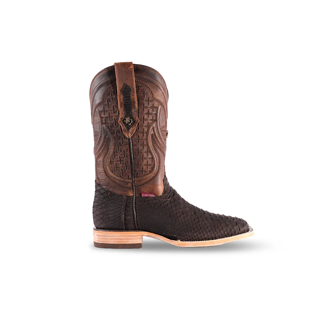 Texas Country Boot Python Cafe Nobuck PN30-1