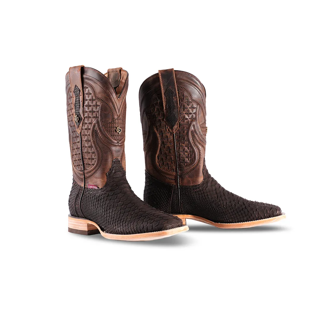 Texas Country Boot Python Cafe Nobuck PN30-1