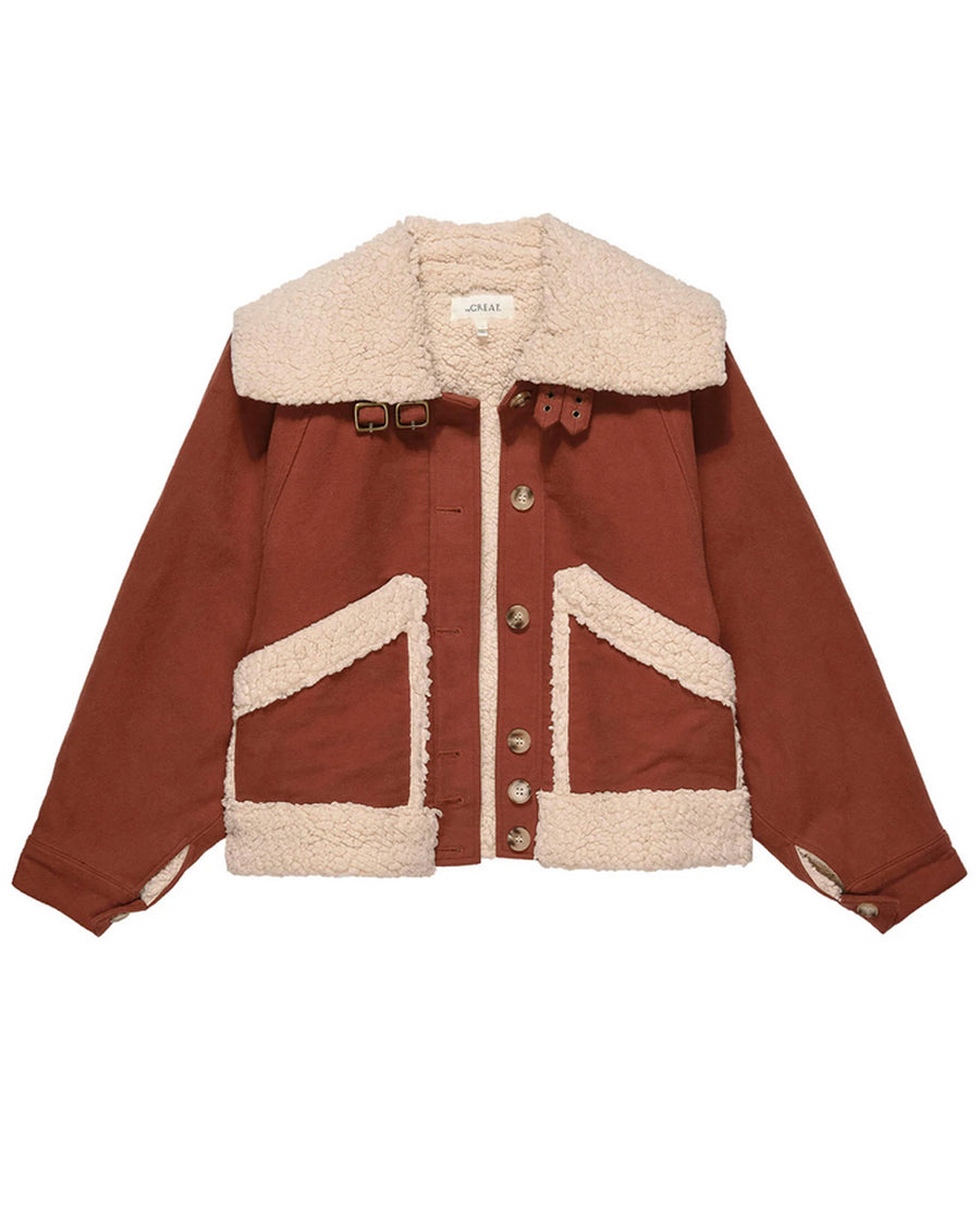 The Peak Coat in Spice Shearling