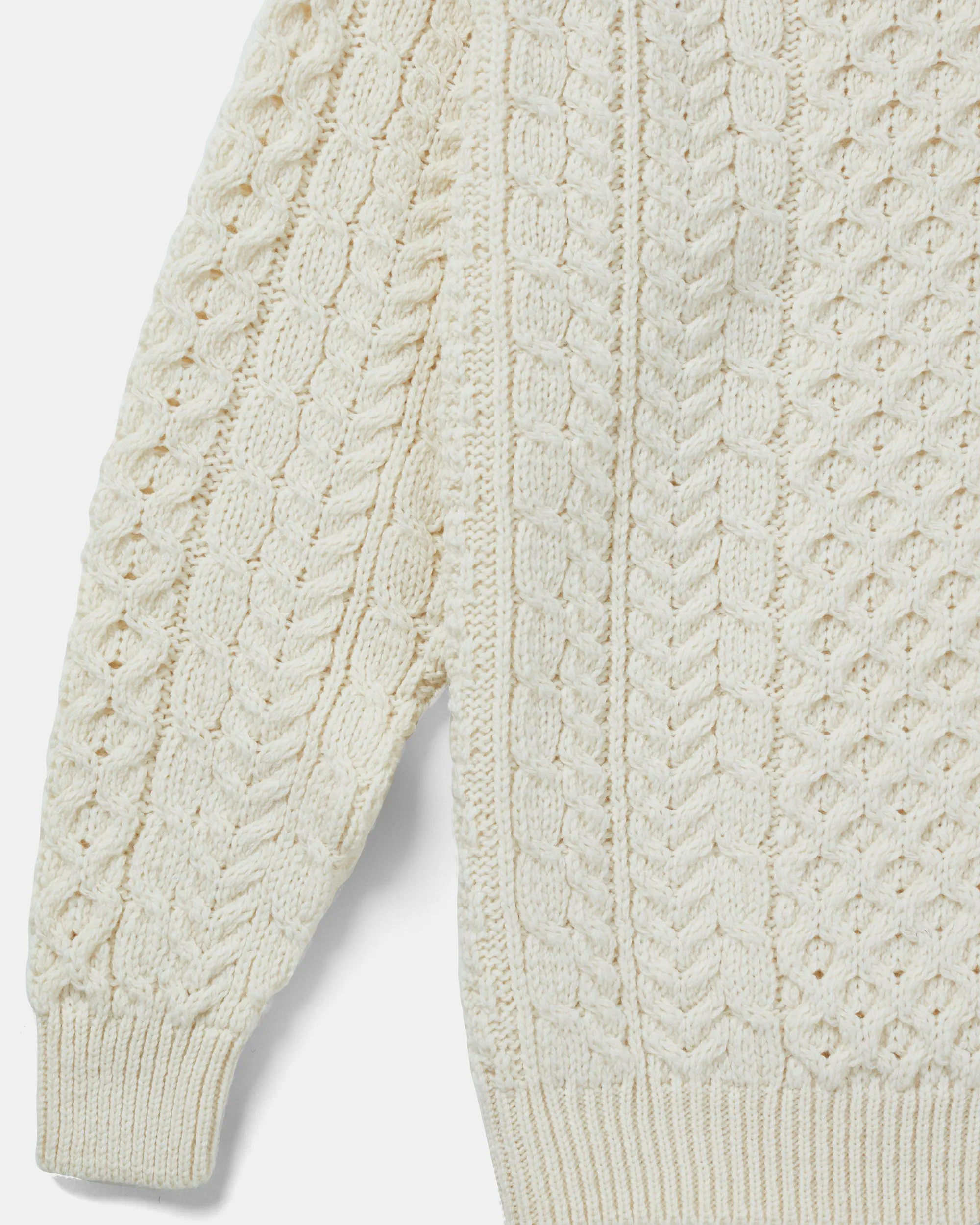 Traditional Unisex Aran Sweater in Cream