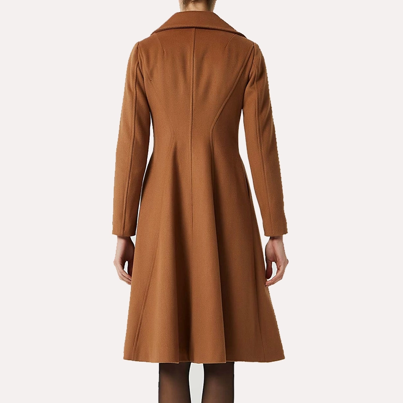 Trendy Brown Wool Trench Coat Women - Danezon