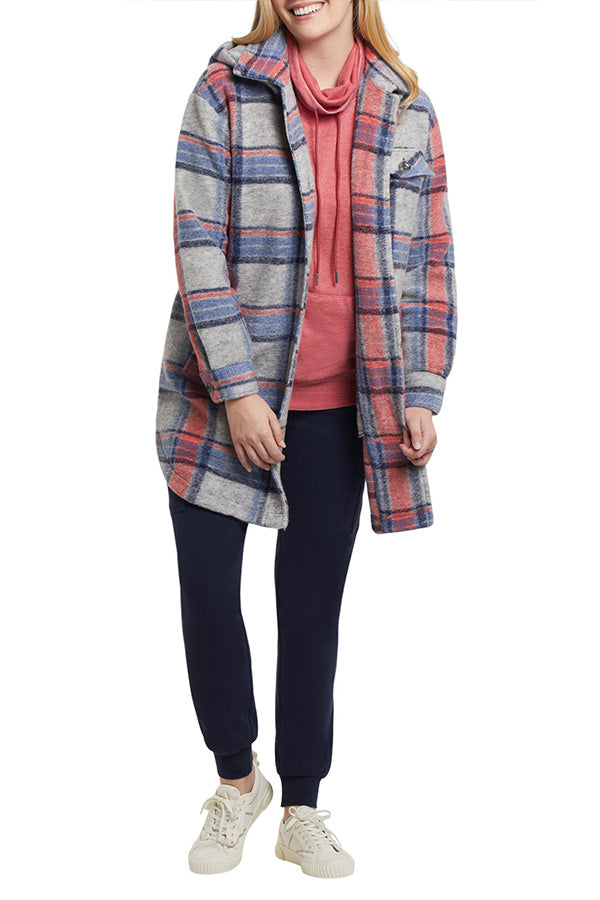 Tribal Plaid Jacket w/ Removable Hood