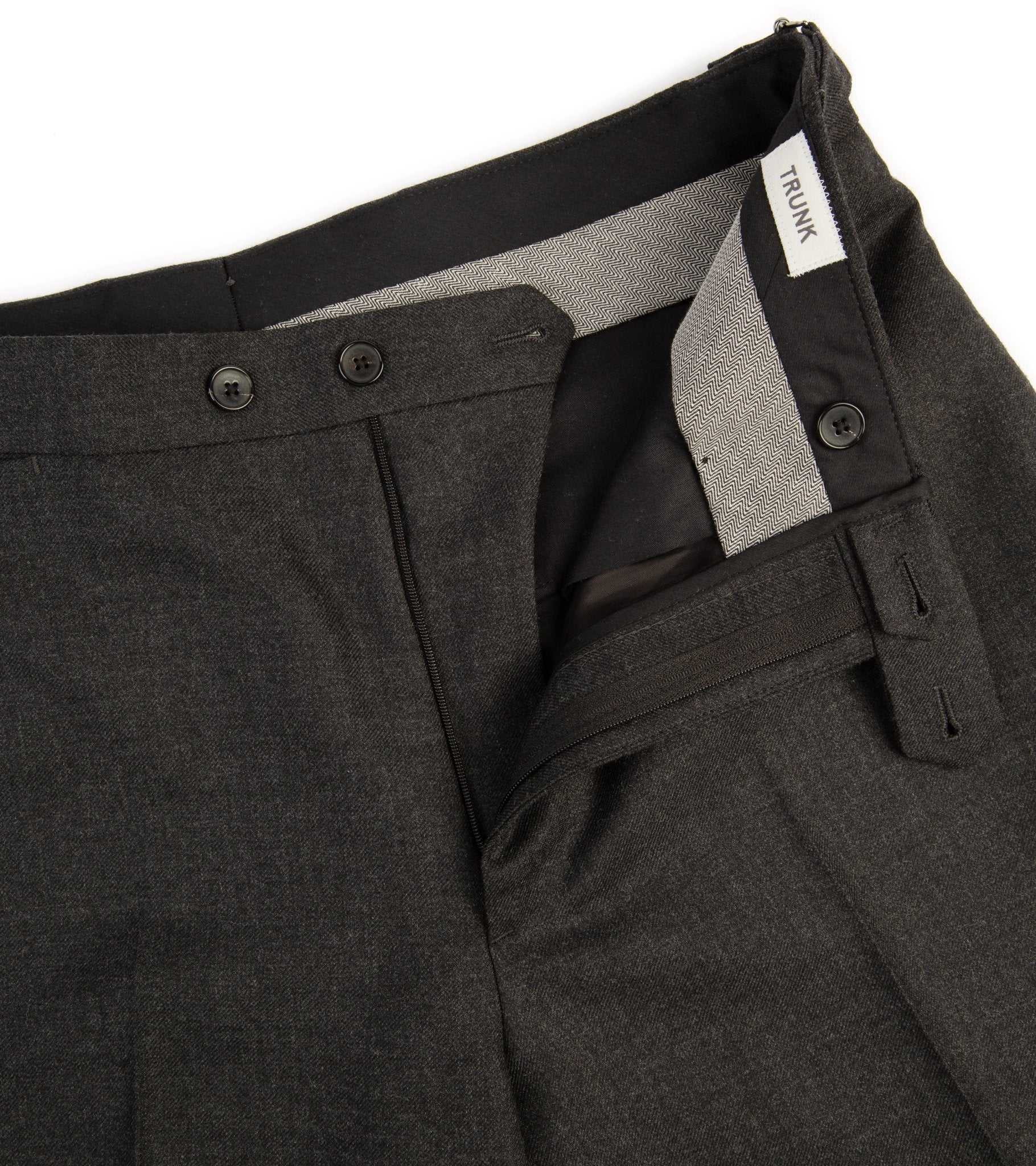 Trunk Wigmore Wool Twill Suit Trousers: Charcoal