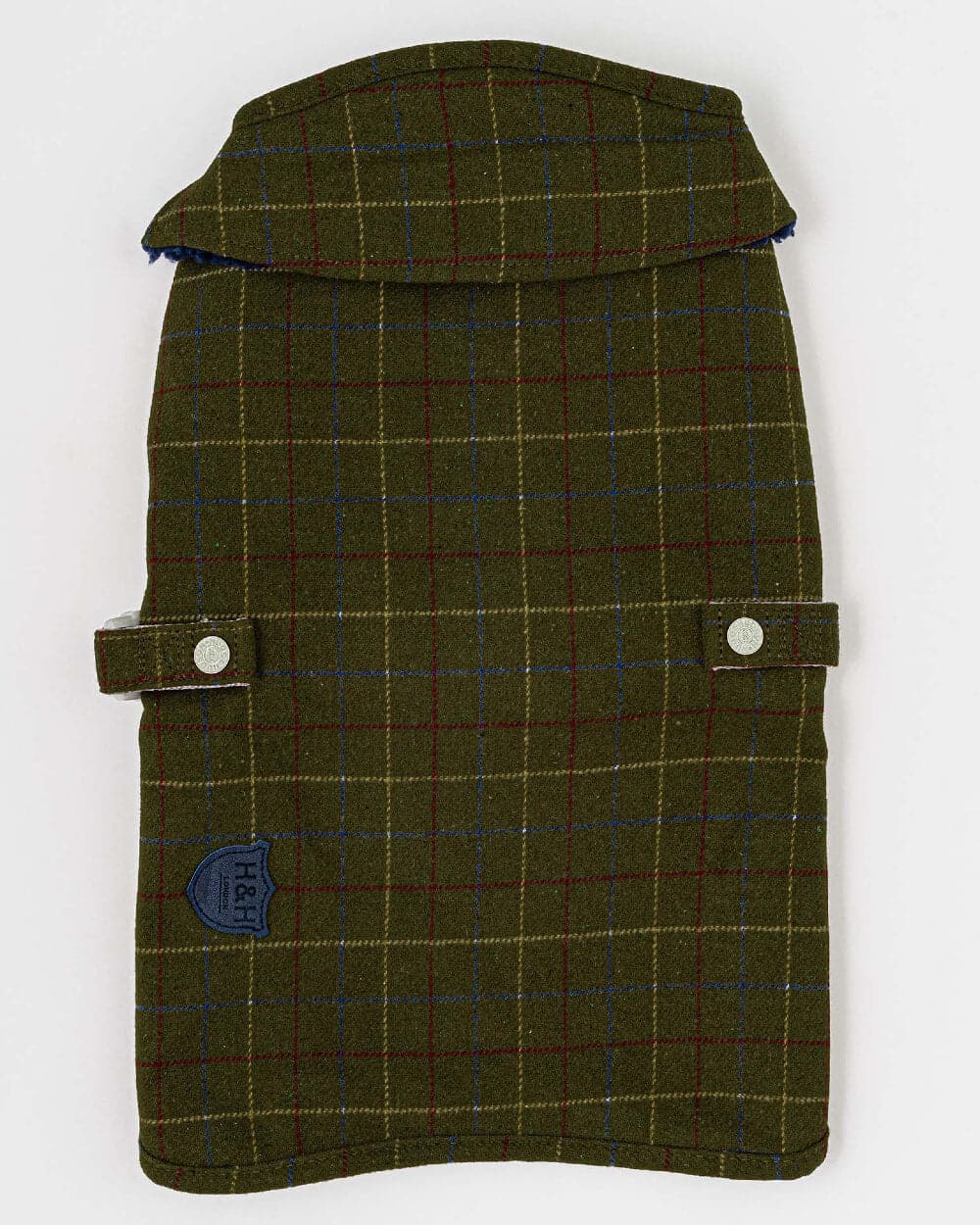 Tweed Fleece Dog Jacket - Dark Green Checked