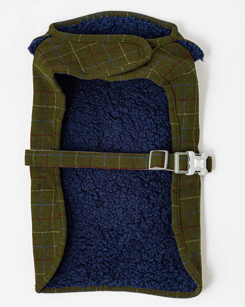 Tweed Fleece Dog Jacket - Dark Green Checked