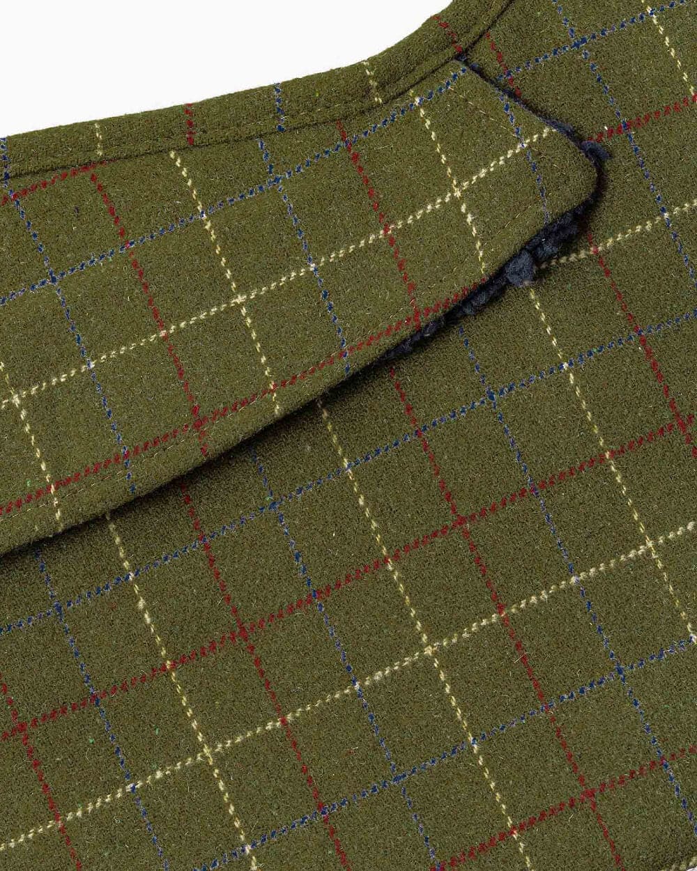 Tweed Fleece Dog Jacket - Dark Green Checked