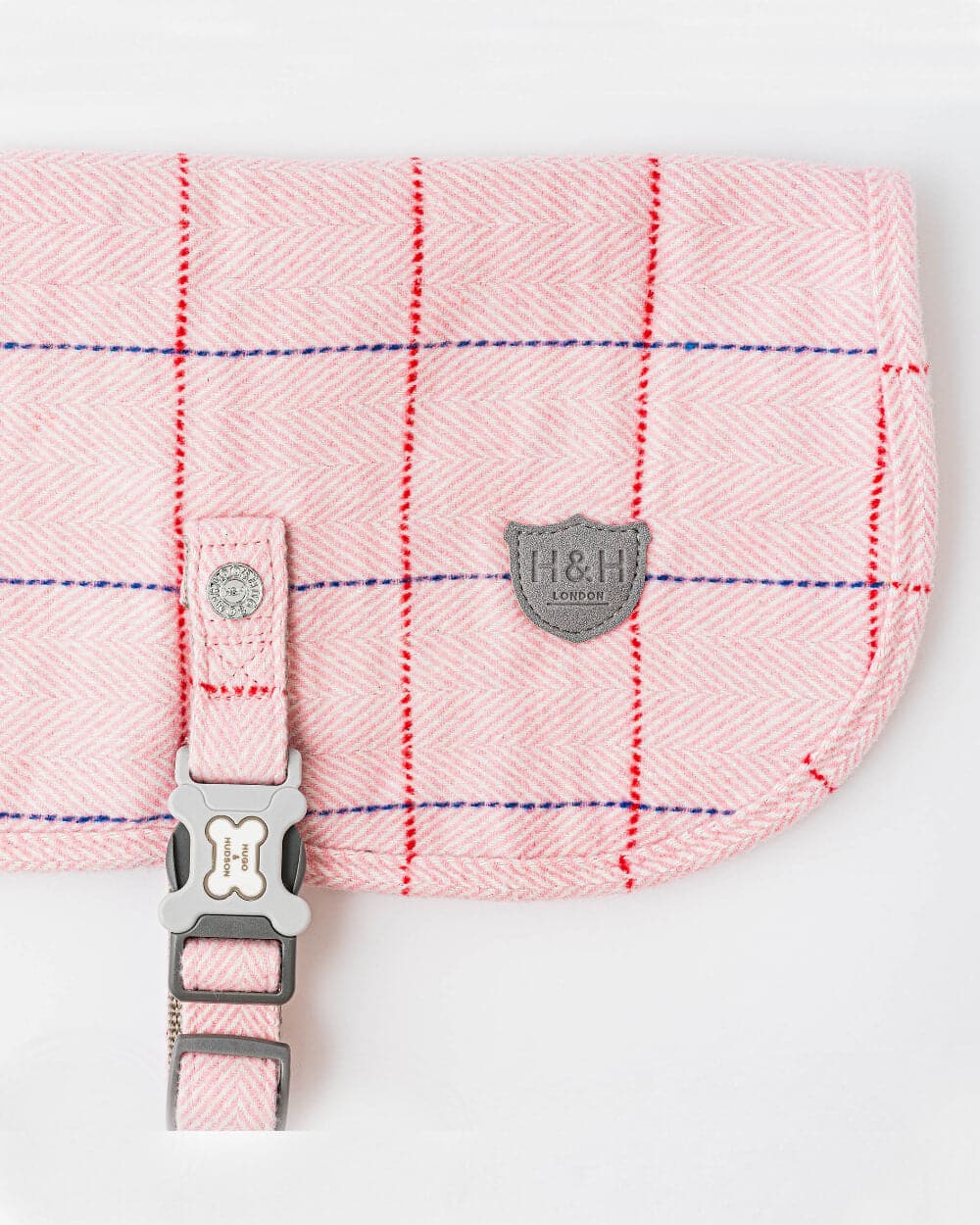 Tweed Fleece Dog Jacket - Pink Checked Herringbone