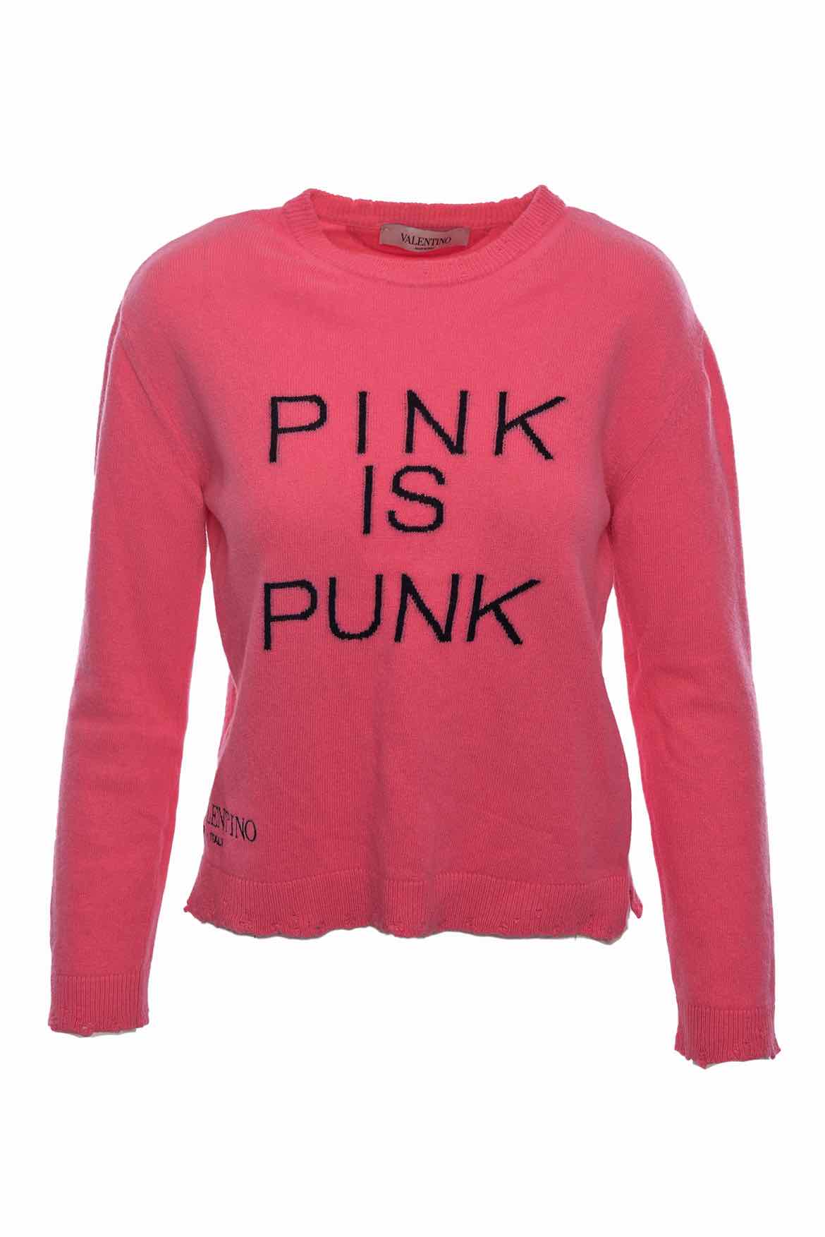 Valentino Size S 'Pink is Punk' Cashmere Blend Sweater