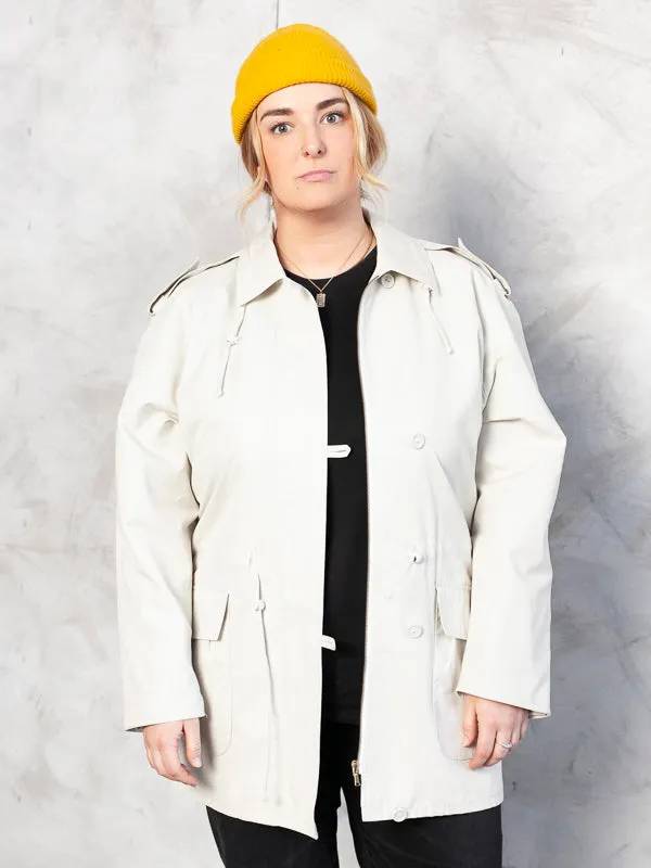 Vintage Women Beige Parka