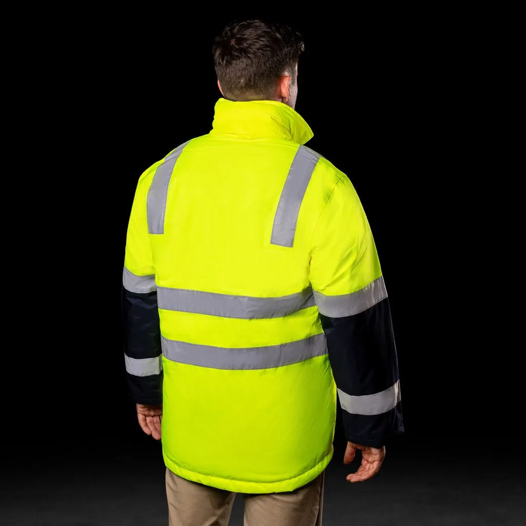 WATERPROOF HI-VIS PARKA JACKET WITH 3M  TAPE