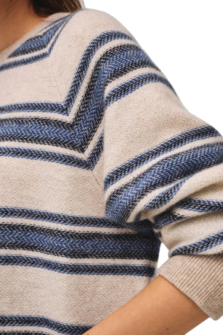 White & Warren Cashmere Blanket Stripe Sweater