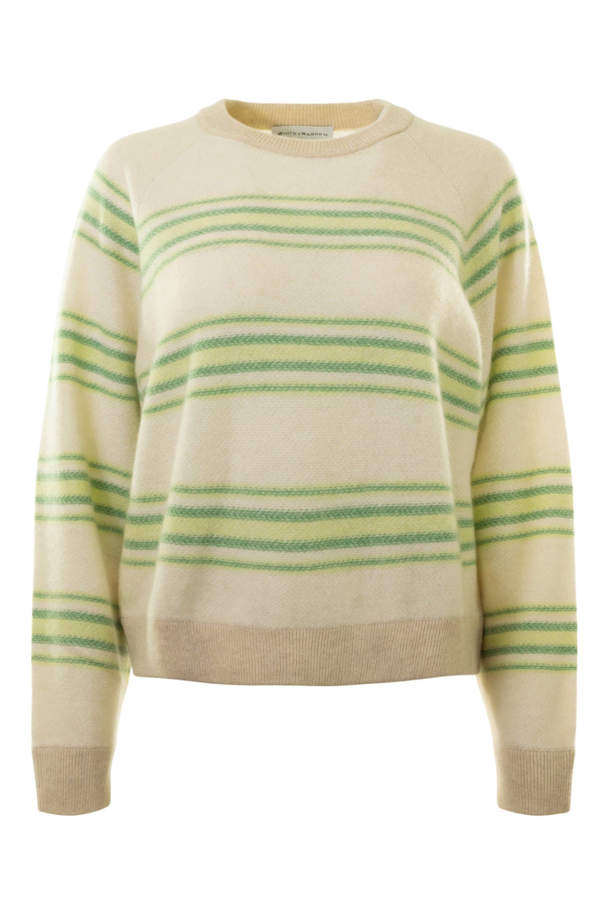 White & Warren Cashmere Blanket Stripe Sweater