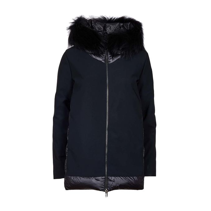 WINTER HYBRID ZAR LADY FUR JACKET Woman Black