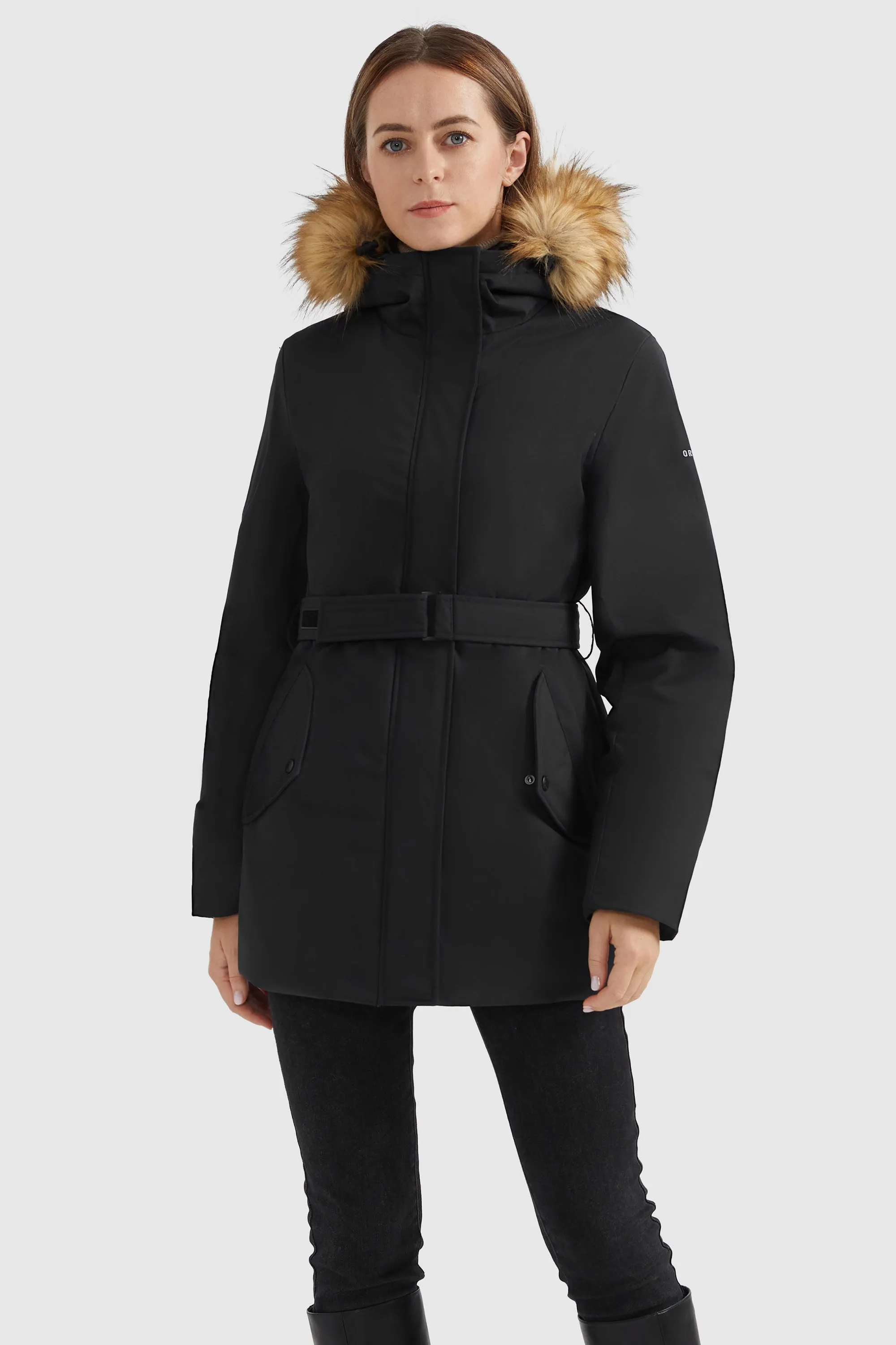 Winter Parka Jacket with Adjustable Belt