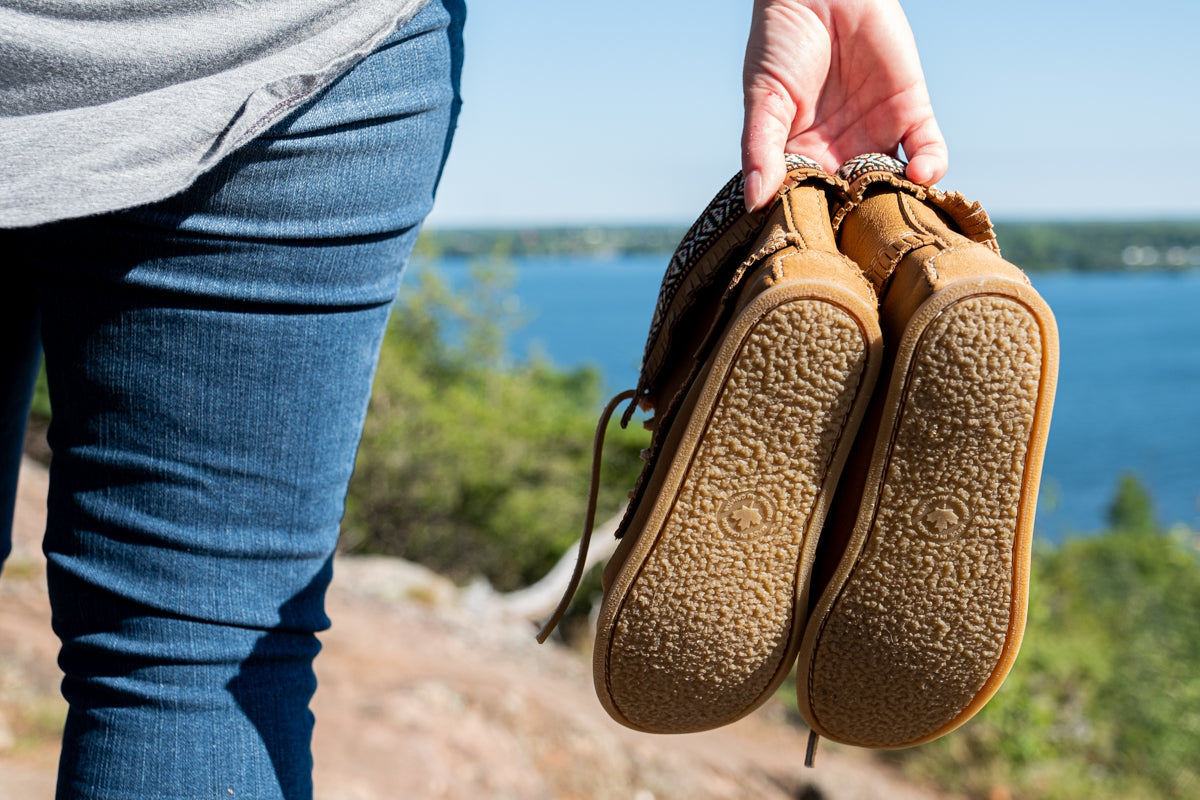 Women's Cork Brown Leather Moccasin Boots