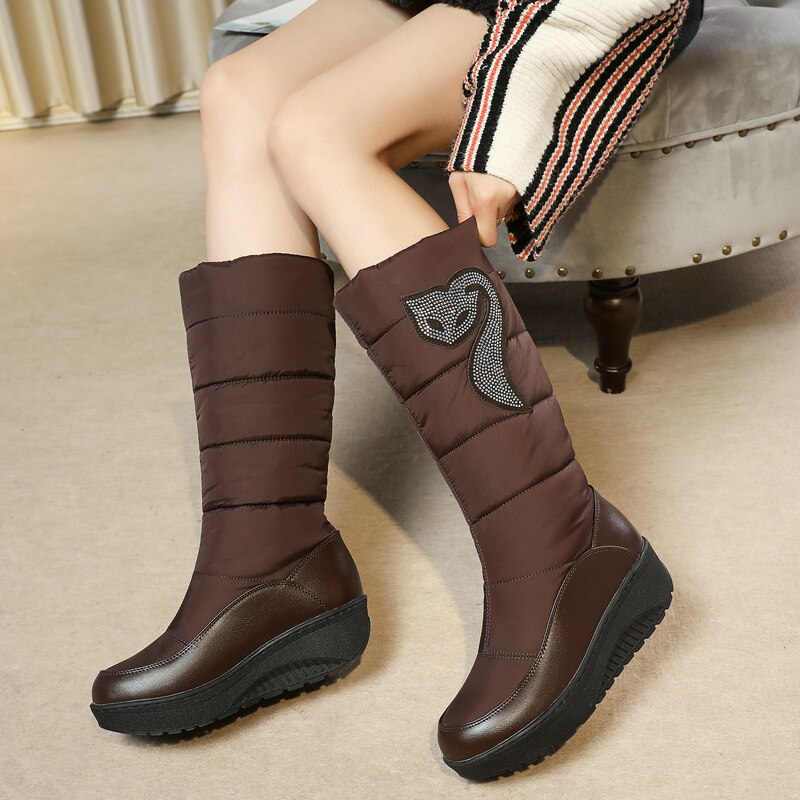 Women's Cozy Snow Warm Thick Sole Round Toe Mid Calf Flat Boots