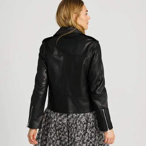 Women's Leather Biker Jacket