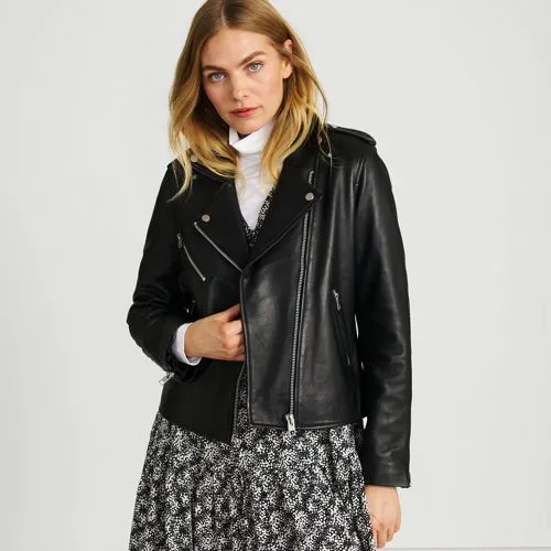 Women's Leather Biker Jacket